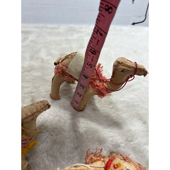 Handcrafted Camel Figurines With Colorful Fringe Decor set of 3 - Picture 8 of 12